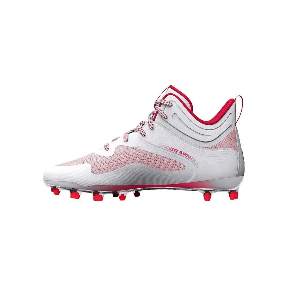 Lacrosse Cleats Under Armour Command‎ MC Mid Red White UA Men's 11.5 3025639-101